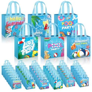 Imagem de Sweetude 40 peças de sacos de presente de festa na piscina com alça, sacos de brindes não tecidos, lembrancinha de aniversário para chá de bebê de aniversário