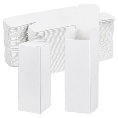 Imagem de BENECREAT Caixa de presente de papel com 100 peças, caixa de papelão retangular de 3,16 x 3,2 x 9,16 cm para lembrancinhas de festa, caixa de embalagem para garrafas de óleo essencial, aniversário