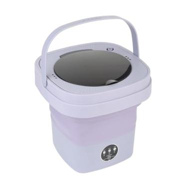 Imagem de Dioche Mini Máquina de Lavar Roupa Dobrável, 8l, Portátil, Roupa íntima, Com Luz Azul, para Dormitórios, Apartamentos, Hotéis, Viagens, Feita de Pp Tpe (Violeta)