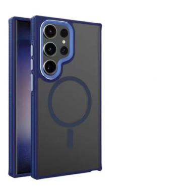 Imagem de Capa de celular magnética fosca de luxo para Samsung Galaxy S22 S23 Fe S24 Ultra (para S23 Ultra/Azul Marinho (códigos de produto existentes na AE))