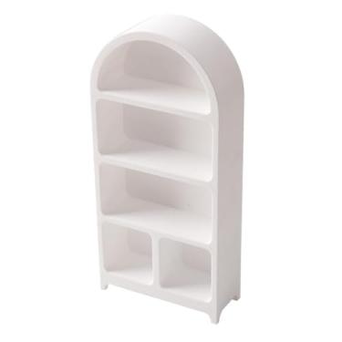Imagem de MERIGLARE Armário em miniatura na escala 1:12 para casa de bonecas, móvel clássico em miniatura, estante para livros, acessórios decorativos para cenas de vida, Branco, com Os Pés