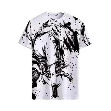 Imagem de Camiseta Masculina Oversized Naruto Anime Japonês Estampa 3D Casual Ma