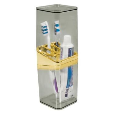 Imagem de Porta Escova De Dentes E Pasta Creme Dental Com 3 Divisórias E Tampa S