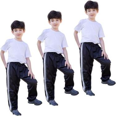 Imagem de Kit 3 Calças Masculina Infantil Tactel Agasalho Inverno 271 - J94, 3 p