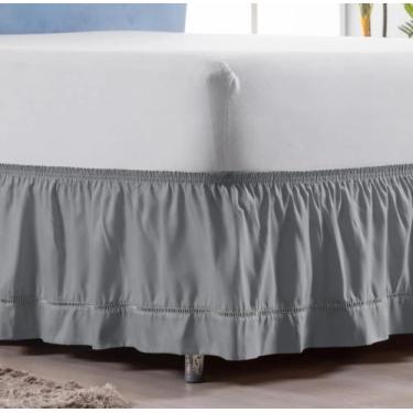 Imagem de Saia Para Cama Box Com Ponto Palito E Elástico Tamanhos Casal Padrão -