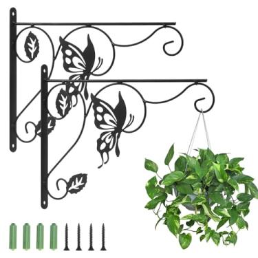 Imagem de 2 peças de suportes de pendurar para pendurar ao ar livre, suporte de flor, alimentador de pássaros, gancho de parede para lanterna, alimentador de pássaros, cerca (C)