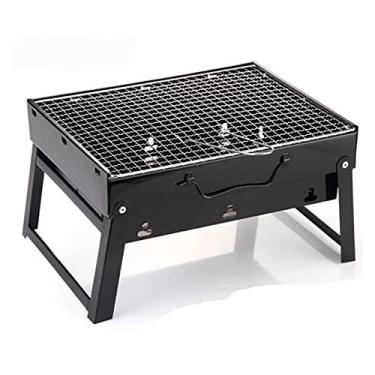 Imagem de CGKs6anmU Churrasqueira portátil a carvão de aço inoxidável, dobrável para mesa, acampamento, churrasqueira, carvão pequeno, para churrascos ao ar livre, piquenique, 3/4 pessoas (3/4 pessoas)
