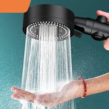 Imagem de Chuveiro Booster de 5 velocidades com suporte, chuveiro portátil com filtro de alta pressão, interface universal, chuveiros de banheiro