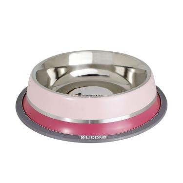 Imagem de Comedouro Inox Dual Rosa G 850ml Para Pets - Germanhart