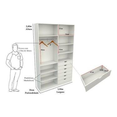 Imagem de Armário Arara Gaveta Verônica M14 100% Mdf ( Sapato Roupa) - VETORIAL 