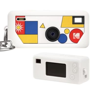Imagem de Capa de silicone para câmera digital Kodak CHARMERA chaveiro (caixa blindada/caixa única), recortes precisos e proteção contra arranhões - câmera não incluída (branca)