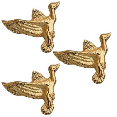 Imagem de collectiblesBuy Puxador de armário elegante de cisne de latão – Puxador de gaveta de pássaro voador dourado para cômoda, guarda-roupa, armário e móveis domésticos | Ferragens decorativas vintage