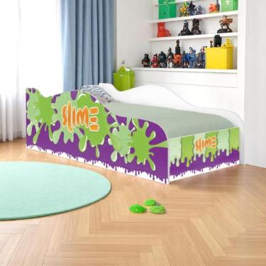 Imagem de Cama Carro Fun Adesivada Slime Menino Solteiro