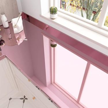 Imagem de EPPKILY Adesivos de espelho para parede, flexível, ouro rosa, papel espelhado, impermeável, autoadesivo, papel de contato, descasque e cole espelhos, adesivo de papel de parede de vinil para bancadas