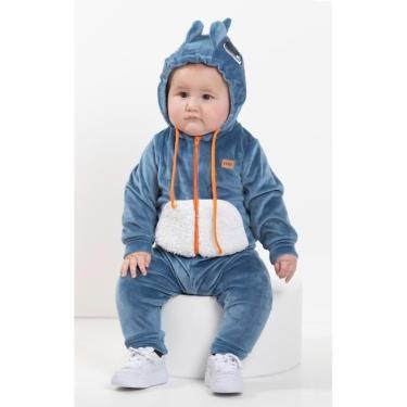 Imagem de Conjunto Casaco Calça Pelo Bebê Menino Inverno Lessa B8892-Masculino