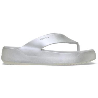 Imagem de Sandália Crocs Getaway Metallic Platform Flip Champagne Metallic-Feminino