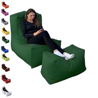 Imagem de Puff Poltrona com Peseira Cheio Material Sintético Almofadão Gigante -