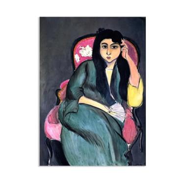 Imagem de Henri Matisse Impressões de arte Lorette sentada poltrona rosa pôster pinturas famosas arte de parede Henri Matisse decoração de banheiro arte presente para sala de estar casa escritório decoração de