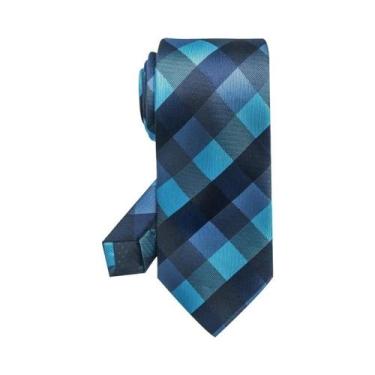 Imagem de Gravata Clássica Masculina Cinza Xadrez De Seda 8cm Acessório Para Ter