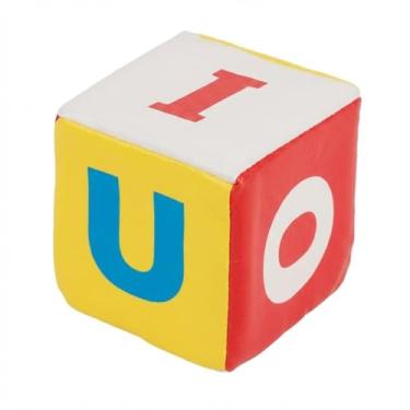 Imagem de Dado Chocalho Educativo Infantil com Vogais Coloridas, 8,5 cm, Material ABS Livre de BPA, Desenvolvimento Motor e Alfabetização, 0-24 Meses (2)