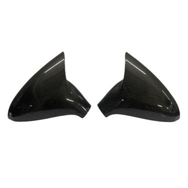 Imagem de Compatível Com Peugeot 207 308 2006-2012 Chifre Do Carro Retrovisor Espelho Lateral Capa Asa Tampa Da Porta Exterior Habitação Escudo ABS Guarnição Adesivo(Carbon Look-Add on)