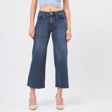 Imagem de Calça Jeans Moletom Pantacourt Five Pochets Azul - Bloom, 38