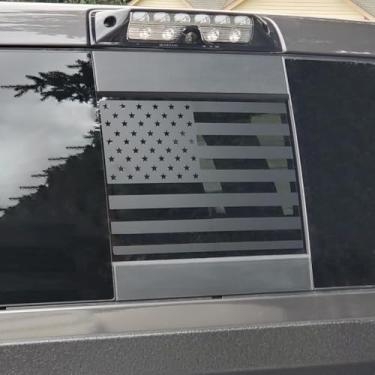 Imagem de SMFVBTDWN7 Decalque de bandeira americana para janela traseira traseira traseira serve para Ford F150 F250 F350 2004-2014 Vidro de janela deslizante traseiro adesivo de vinil com bandeira dos EUA
