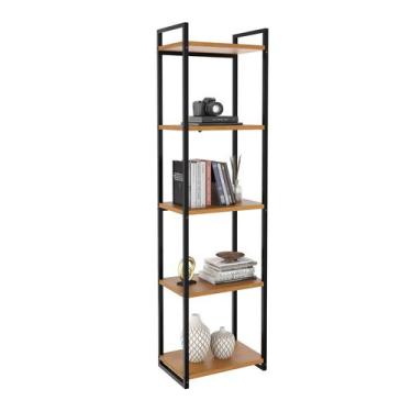 Imagem de Estante c/ prateleira Livreiro Multiuso Armario em aço preto - Casa Do