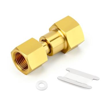 Imagem de MEANLIN MEASURE Adaptador de cilindro de latão CGA-320 para CGA-580, adaptador de tanque de gás com arruela de nylon, dióxido de carbono de CO2 para medidor de fluxo de regulador de gás de soldagem de