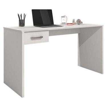 Imagem de Mesa para Computador Gávea com Gaveta Branco Trama - Móveis Leão - MOV
