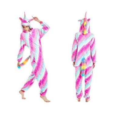 Imagem de Pijama Unissex Adulto Kigurumi De Unicórnio, Fantasia De Desenho Anima