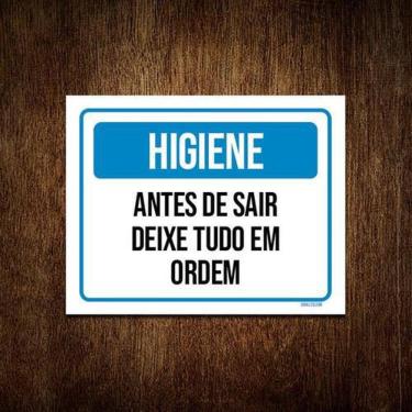 Imagem de Kit 5 Placas Higiene Antes De Sair Deixe Tudo Em Ordem