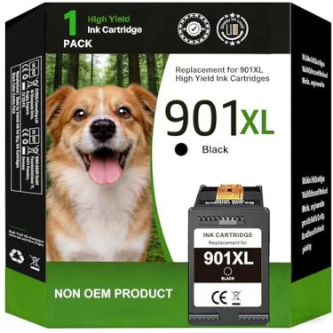 Imagem de J2INK Cartucho de tinta preta 901 901XL compatível com HP 901 Cartucho de tinta para OfficeJet J4550 J4680 J4580 J4540 J4500 J4680c G510a G510b G510g G510h G510n J4524 J44 Impressora 525