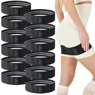 Imagem de 12 faixas de tecido resistente para malhar, faixas de bumbum para mulheres e homens, faixas de exercício para pernas e quadril, faixas elásticas para exercícios, ioga, pilates, fitness, treino em casa