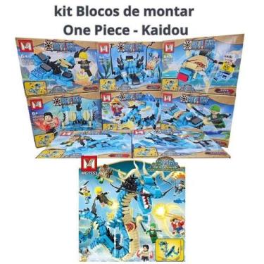Imagem de Kit Blocos de Montar One Piece  Dragão Kaido Azul 8 Mini Figuras 797 P