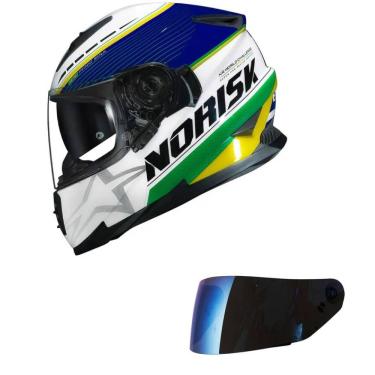 Imagem de Capacete Norisk Soul II Grand Prix Brasil Mais Viseira Azul