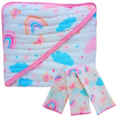 Imagem de Kit Bebê Completo Toalha de Banho Soft com Capuz 3 Paninhos de Boca 10