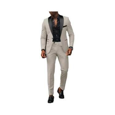 Imagem de Terno Slim Fit Masculino De Alta Qualidade Para Casamento, Traje Forma