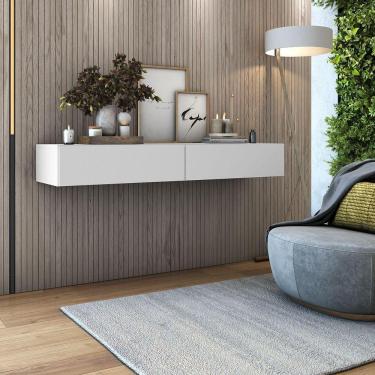 Imagem de Aparador Buffet Suspenso 110cm Em Mdf Sala Hall De Entrada Branco