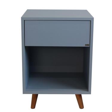 Imagem de Mesa De Cabeceira 1 Nicho 1 Gaveta 400x550x400 Azul Sereno - Mdf Arauco