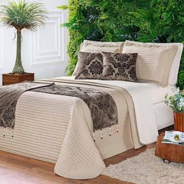 Imagem de Kit Cobre Leito Royale Micropercal Dupla Face King 08 Peças - Tabaco