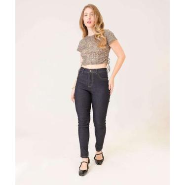 Imagem de Calça Jeans Cigarrete Feminina Cintura Alta-58029 - Vizzy, Jeans escur
