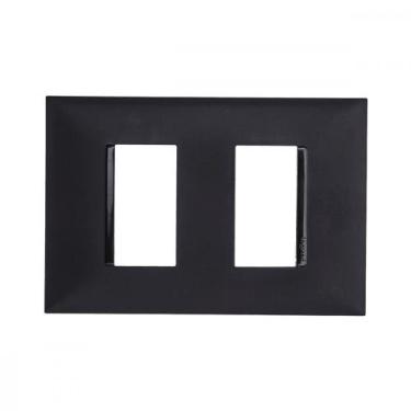 Imagem de Placa Pial Plus+ Preta 4X2 - 2 Modulos Separados - 618506Pt - GL ELETR