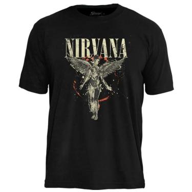 Imagem de Camiseta de Banda Nirvana em Algodão Manga Curta Gola Redonda-Unissex