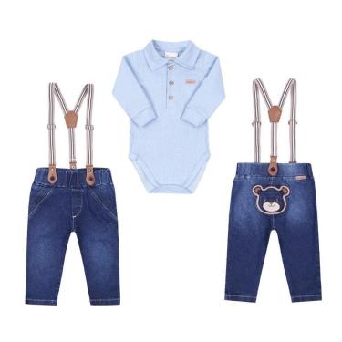 Imagem de Conjunto Bebê Menino Body Calça Suspensório Paraiso 15397-Masculino