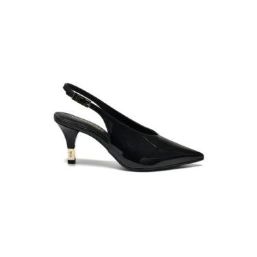Imagem de Scarpin Slingback Via Marte Bico Fino Preto, 35