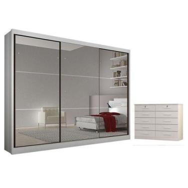 Imagem de Guarda Roupa Casal Atlanta E Gaveteiro Milão Com Chave Cumaru 25 Fendi