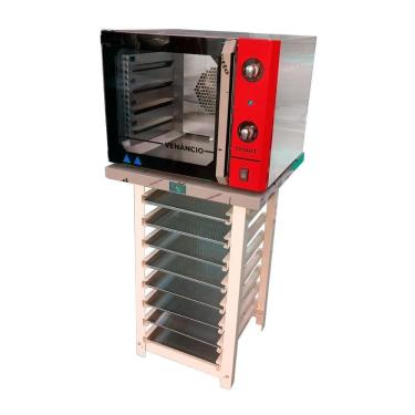 Imagem de Forno Turbo Convec. Inox E Vermelho Fcsb4e 220v + Bancada Mes-004 + 8 Assadeiras - Venâncio 220v