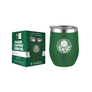 Imagem de Copo Térmico do Palmeiras 360 Ml Verde Com Tampa Aço Inox NF - Allmix,