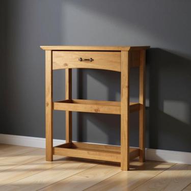 Imagem de Aparador Com 1 Gaveta E 2 Prateleiras Em Madeira Maciça